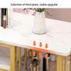 FENOKD Simple Manicure Table, Marble Texture Nail Desk for Nail Tech, Nail Desk with Open Shelves, Professional Nail Salon Desk for Manicure Store, Beauty Salon Workstation (B 80cm) view 3