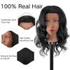 18" MQHIHI Mannequin Head Human Hair with Tripod Set, 100% Real Hair Cosmetology Manikin Doll Head for Hairdresser Practice Braiding with Tripod Set and Tools view 2