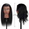 18" MQHIHI Mannequin Head Human Hair with Tripod Set, 100% Real Hair Cosmetology Manikin Doll Head for Hairdresser Practice Braiding with Tripod Set and Tools view 4