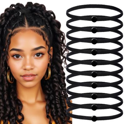 10 PCS Elastic Snap Hair Ties Extra Strength Snap Hair Tie Elasticity Snaps Afro Puff Ponytail Rope Connectable Hairs Ties for Braids Black Non Slip Hairs Rope Swirly Curly