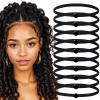 10 PCS Elastic Snap Hair Ties Extra Strength Snap Hair Tie Elasticity Snaps Afro Puff Ponytail Rope Connectable Hairs Ties for Braids Black Non Slip Hairs Rope Swirly Curly view 1