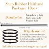 10 PCS Elastic Snap Hair Ties Extra Strength Snap Hair Tie Elasticity Snaps Afro Puff Ponytail Rope Connectable Hairs Ties for Braids Black Non Slip Hairs Rope Swirly Curly view 2