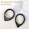 10 PCS Elastic Snap Hair Ties Extra Strength Snap Hair Tie Elasticity Snaps Afro Puff Ponytail Rope Connectable Hairs Ties for Braids Black Non Slip Hairs Rope Swirly Curly view 3