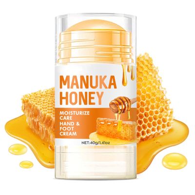 Grospe Honey Foot Balm Stick,Manuka Honey Stick Foot Cream for Dry Cracked Heels and Feet Moisturizing & Exfoliating Care for Dry Cracked Feet Knees and Hands Callus 1.41 Oz