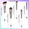 10Pieces Beadable Makeup Brushes Leopard Print Diy Makeup Comestic Brushes Beaded Brushes Kit for DIY Beaded Eyeshadow Brush (Beadable Makeup Brushes-10pieces=2Sets) view 2
