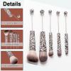 10Pieces Beadable Makeup Brushes Leopard Print Diy Makeup Comestic Brushes Beaded Brushes Kit for DIY Beaded Eyeshadow Brush (Beadable Makeup Brushes-10pieces=2Sets) view 3