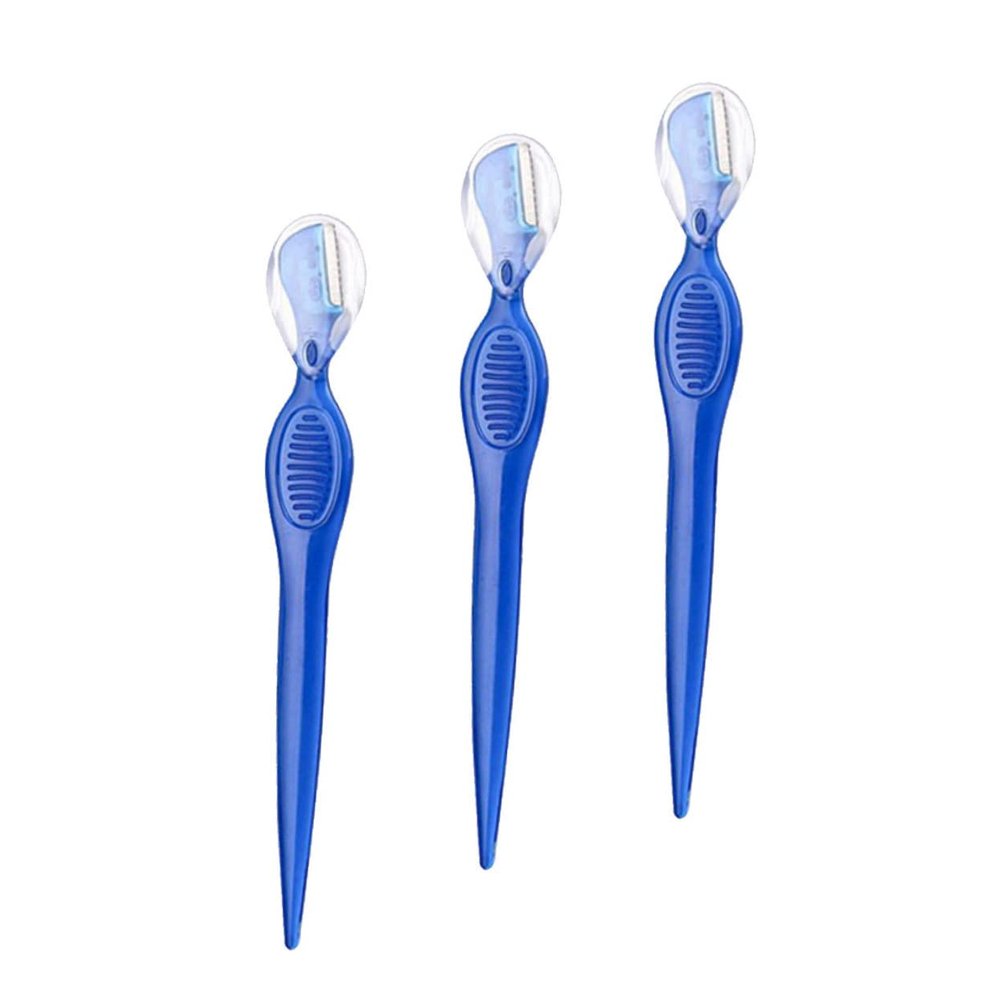 Healeved 3pcs Eyebrow Razors Stainless Steel Trimmers Beauty Tools Portable for Travel Makeup Bag