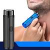 Mini Portable USB Rechargeable Electric Shaver  Compact & Waterproof Razor for Men & Women | Travel-Friendly, Precision Grooming for Face & Body | Ultra-Smooth Dry Shave | USB Charging - Blue view 2
