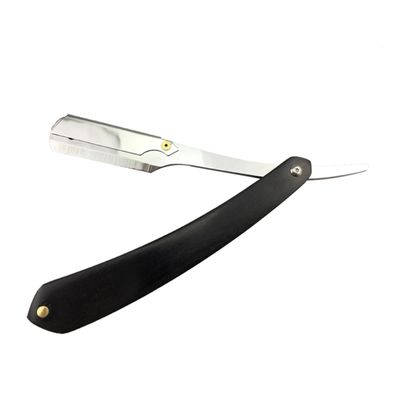 Healeved Vintage Style Manual Razor for Men Black Wooden Handle Single Shaver for Beard Sideburns Short Fine Hair Portable for Travel