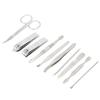 Manicure Set, Nail Cutter Set Stainless Steel Nail Clippers Set 10Pcs Nail File Scissors Manicure Pedicure Tool view 4
