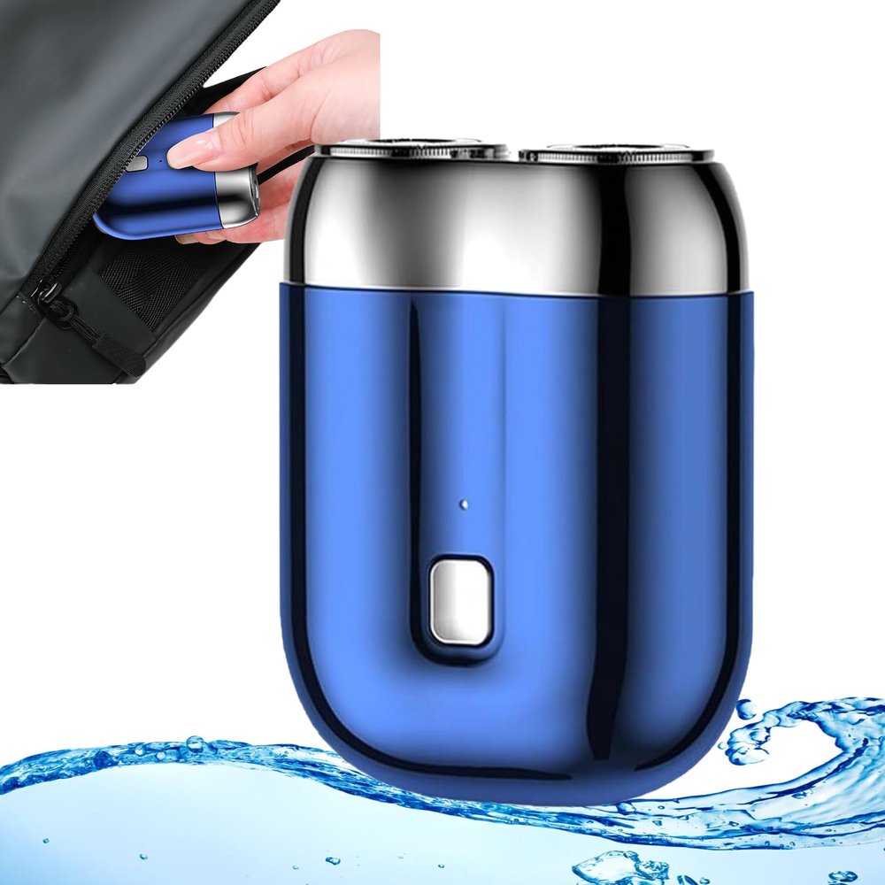 New Model Mini Dual-Head Electric Shaver, Mini Dual Head Electric Shaver, Mini Portable Electric Shaver, 2025 New Mini Razor Dual Head Portable, Double Head Razor (Blue)