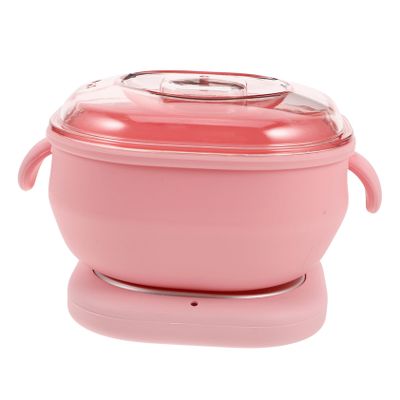 SOESFOUFU Portable Hard Wax Warmer with Foldable Silicone Pot for Quick Hair Removal Home and Travel Use Easy Cleaning High-efficiency Heating Device Us Plug Pink