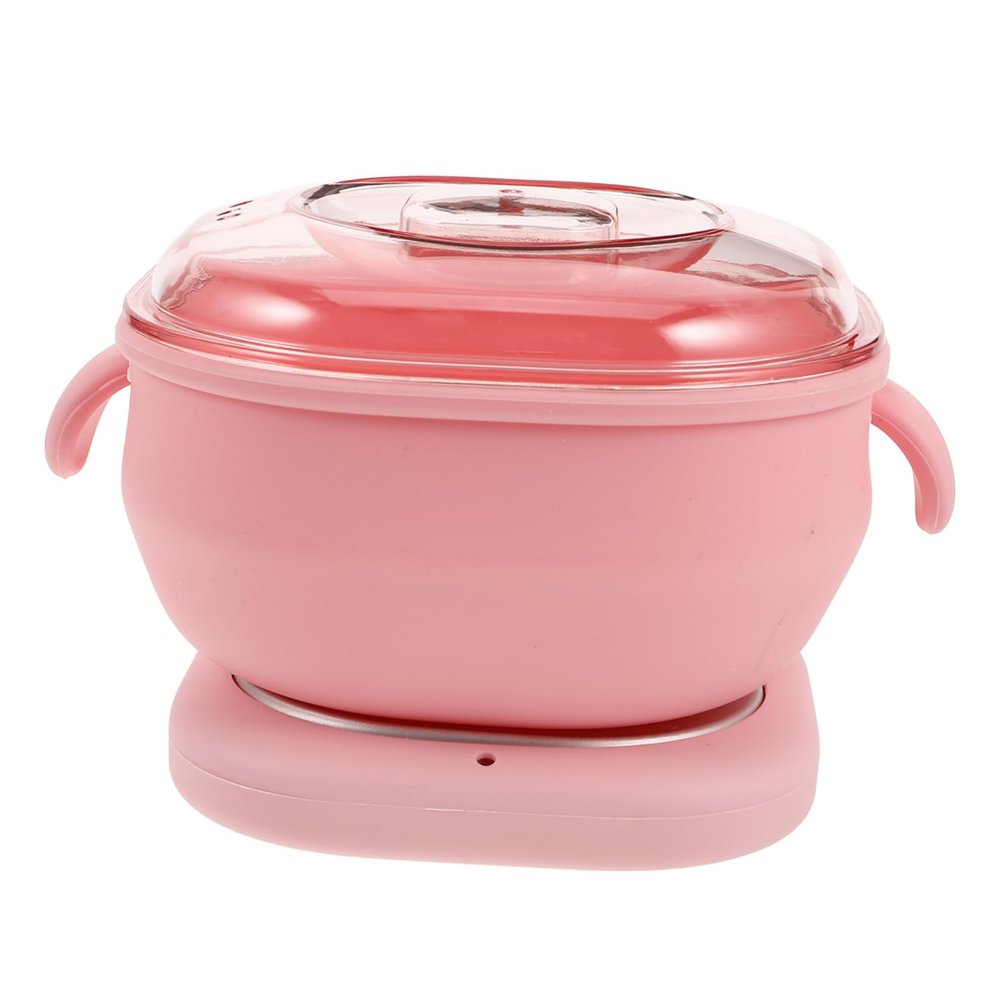 SOESFOUFU Portable Hard Wax Warmer with Foldable Silicone Pot for Quick Hair Removal Home and Travel Use Easy Cleaning High-efficiency Heating Device Us Plug Pink