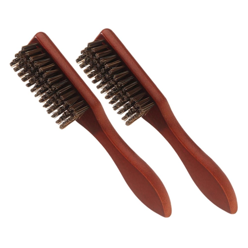 SOESFOUFU 2pcs Wooden Beard Brush Set Portable Hair Grooming Brush for Detangling and Smoothing Facial Hair for All Beard Lengths and Travel Use
