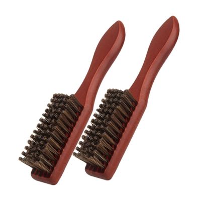 FRCOLOR 2pcs Beard Grooming Brush Set Soft Bristles for Effortless Styling Cleaning Wooden Hair Brush for Comfortable Grooming of Coarse Hair for Men Beard Care