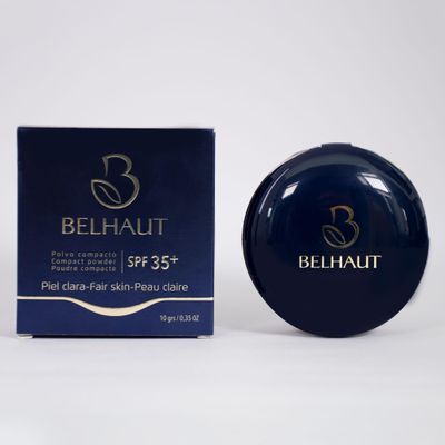Belhaut - Sunscreen Pressed Powder Foundation SPF 35+, Matte Soft Focus Lightweight, Natural Look for All Skin Types Face Makeup Foundation for Easy to Apply (Fair Skin, Normal)