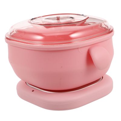 FRCOLOR Foldable Silicone Wax Warmer Machine for Hair Removal Quick Heating Nonstick Pot for Home Salon Use Portable Design for Convenient Body Waxing Us Plug Pink