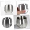 FRCOLOR Double Layer Stainless Steel Shaving Cup for Men -drop Mug for Foaming Shaving Versatile Bowl for Salon and Home Use view 3