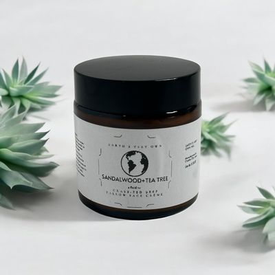 100% Grass-Fed Organic Beef Tallow Face Cream (2 fl oz, Tea Tree)