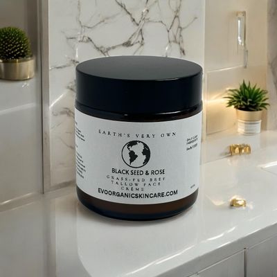 100% Grass-Fed Organic Beef Tallow Face Cream (2 fl oz, Vanilla)
