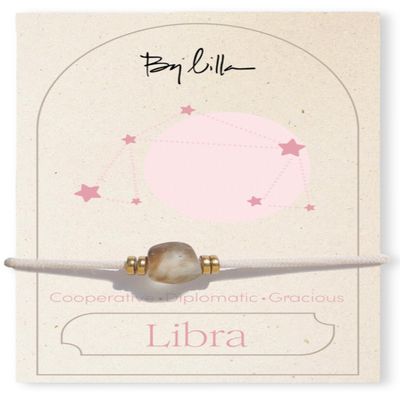 By Lilla Zodiac Bracelet Hair Ties for Women Hair Tie Bracelet with Gold Accents - Boho Jewelry for Wrist and Ponytail (Libra)