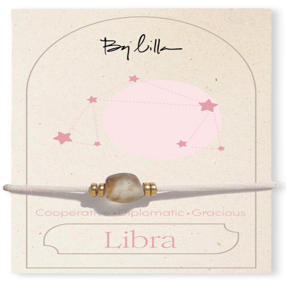 By Lilla Zodiac Bracelet Hair Ties for Women Hair Tie Bracelet with Gold Accents - Boho Jewelry for Wrist and Ponytail (Libra)