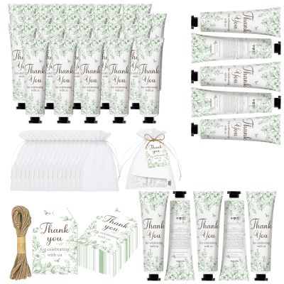 50 Sets Baby Shower Hand Cream Gift Set, Hand Cream Bulk Bridal Shower Favors for Guests with Thank You Card and Organza Gift Bags, Thank You Gifts Hand Lotion for Women