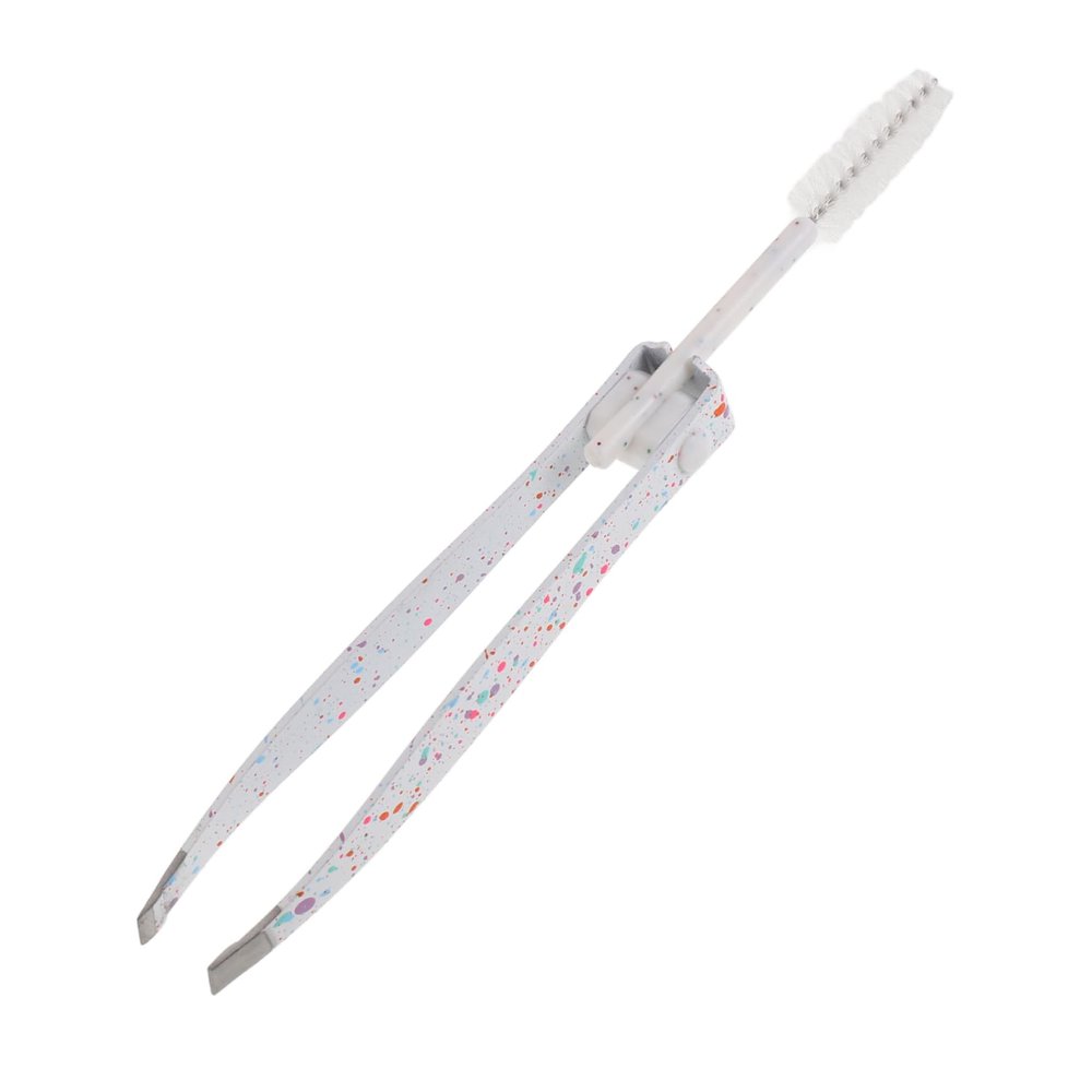 Beatifufu Eyebrow Shaper and Eyelash Applicator Tool Brush for Eyebrow Grooming and False Eyelashes Portable and Design in White