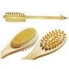 ASAKKURA Wooden Double-Sided Body Massage Brush Long Handle for Exfoliating and Stimulating Circulation Natural Bristle Bath Tool for Soft Glowing Skin view 1