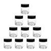 10 Pcs 30ml 1oz Plastic Cosmetic Jars Empty Refillable Clear Round Pot Jars with Black Lid Makeup Sample Storage Containers for Eye Shadow Lotion Cream Jewelry Craft view 1
