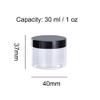 10 Pcs 30ml 1oz Plastic Cosmetic Jars Empty Refillable Clear Round Pot Jars with Black Lid Makeup Sample Storage Containers for Eye Shadow Lotion Cream Jewelry Craft view 3