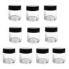 10 Pcs 30ml 1oz Plastic Cosmetic Jars Empty Refillable Clear Round Pot Jars with Black Lid Makeup Sample Storage Containers for Eye Shadow Lotion Cream Jewelry Craft view 4