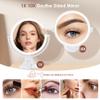 1X 10X Magnifying Shower Mirror with Lights, Rechargeable Lighted Manification Shaving Mirror No Drilling Locking Suction Mount, Double Sided 360 Bathroom Mirror for Men, Tabletop Makeup Mirror view 2