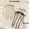 2Pcs Pearl U Shaped Hair Pins for Buns U Shaped Hair Pin French Pins for Thick Hair French Twist Hair Side Combs for Women Black Gold Hair Comb Metal Hair Fork Hair Forks Hairpins Hairfork Hair Sticks view 2