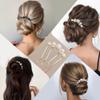 2Pcs Pearl U Shaped Hair Pins for Buns U Shaped Hair Pin French Pins for Thick Hair French Twist Hair Side Combs for Women Black Gold Hair Comb Metal Hair Fork Hair Forks Hairpins Hairfork Hair Sticks view 4
