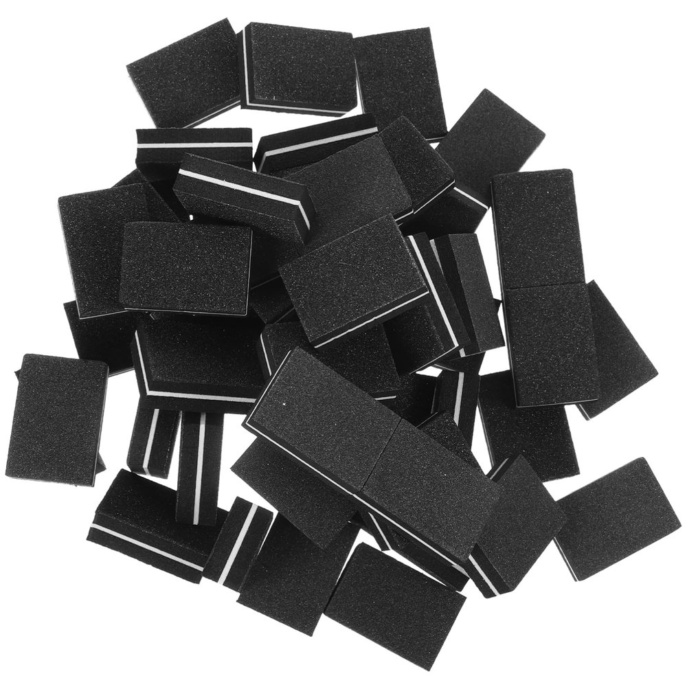 ASAKKURA Fingernail Sanding File Sponge 50pcs Mini Block Nail Buffing Blocks Dual Side for Fingernails Toenails for Home Salon Use