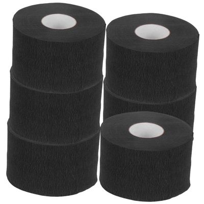 minkissy 6rolls Stretchy Barber Neck Strips Disposable Neck Paper for Hairdressing Salon Services and Hair Treatments Black Great Adhesion and Elasticity