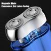 New Model Mini Dual-Head Electric Shaver, Mini Razor Dual Head Portable, Pocket Size Washable Electric Razor, Unisex Mini Portable Electric Shaver with Double-Ring Magnetic Cutter (Green) view 4