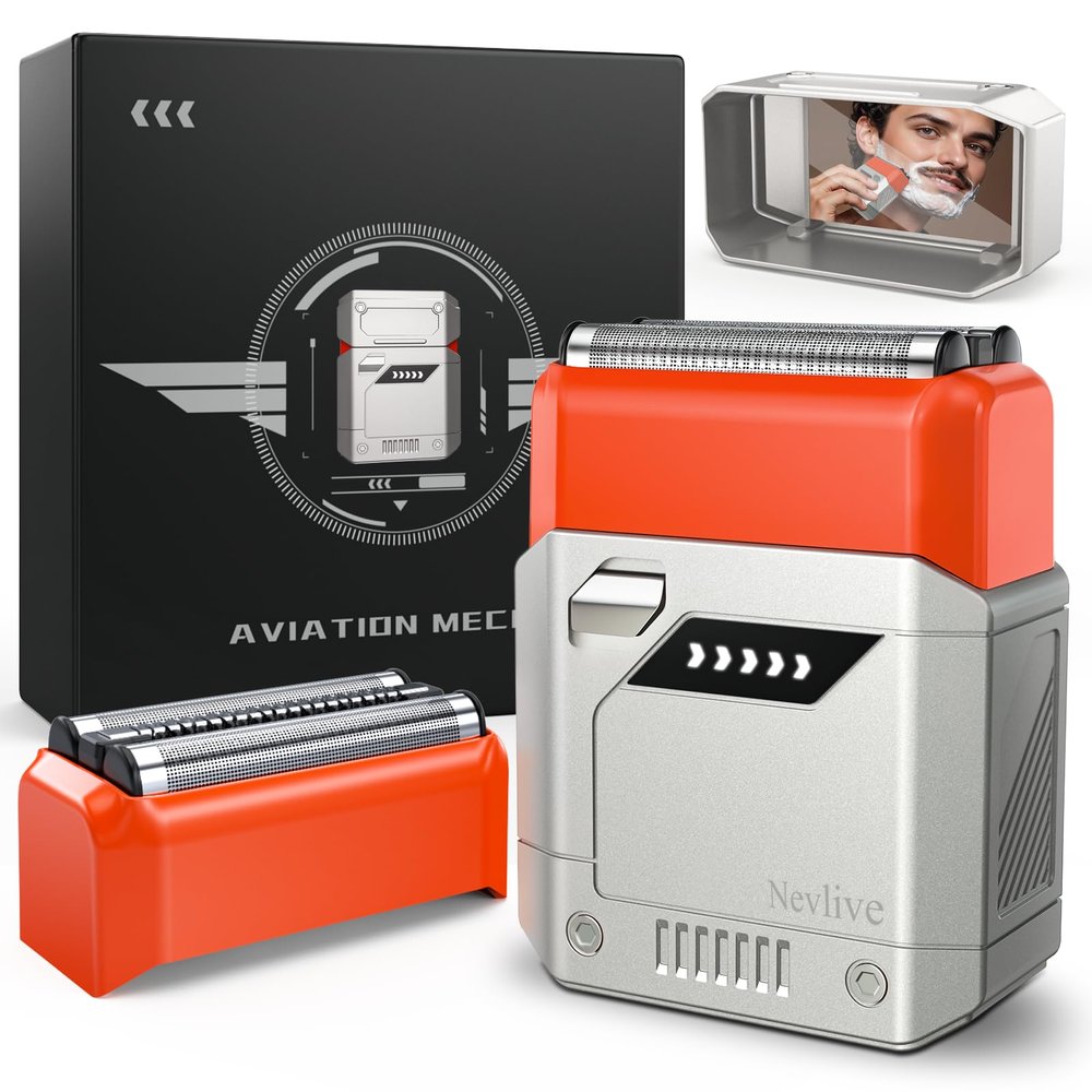 Foil Shaver, Compact Electric Razor for Men, USB-C Rechargeable, Waterproof & Cordless Face Shaver with Travel Case Portable Grooming Kit for Travel & Daily Use