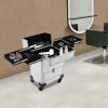 Aluminum Rolling Makeup Train Case, Large Storage Professional Cosmetic Trolley Makeup Travel Case with Drawer, Travel Cosmetic Organizer with Wheels for Nail Tech Hairstylist Barber, Silver view 3
