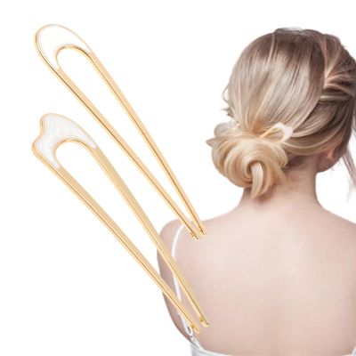 2Pcs French Hair Pins Large French Twist Hair Pin for Thick Hair U Shape Metal Hair Pins