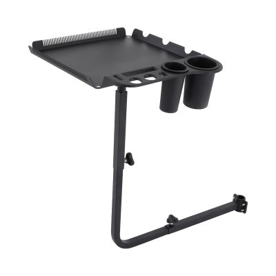 GEYOPMID Stylist Tray, Salon Tray Attached to Chair Adjustable Hairstylist Tray with Hair Extension Holder and Hair Dryer Holder 360 Rotating Barber Tray for Hairdressing Tools Steel Tattoo Tray
