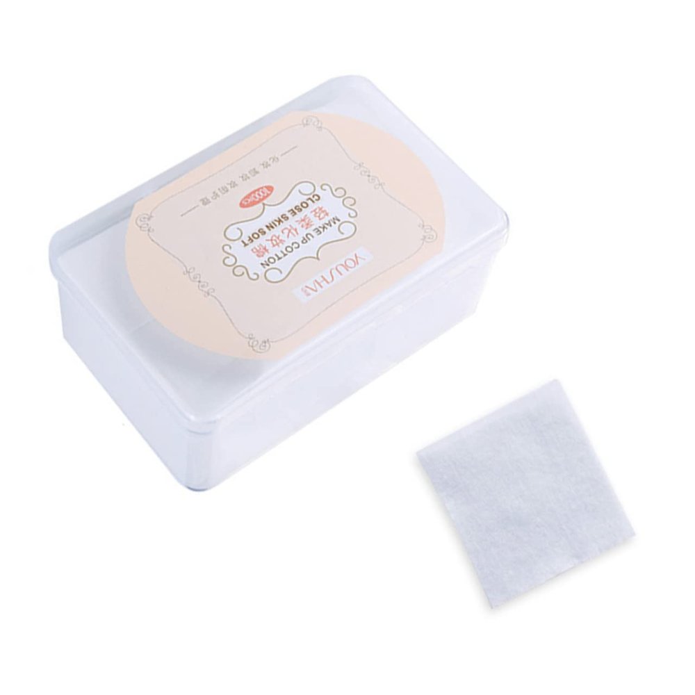 FOYTOKI 1000pcs Non-Woven Makeup Facial Pads for Gentle Makeup Removal Skin-Friendly Cosmetic Cotton Pads for Daily Skincare and Toner Application