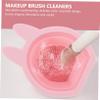 ASAKKURA 2pcs Bunny-shaped Silicone Makeup Brush Cleaner Bowl Hanging Design for Easy Storage Multipurpose Cleaner for Makeup Sponges and Brushes Chic and Practical for Home Use view 3
