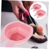 ASAKKURA 2pcs Bunny-shaped Silicone Makeup Brush Cleaner Bowl Hanging Design for Easy Storage Multipurpose Cleaner for Makeup Sponges and Brushes Chic and Practical for Home Use view 4