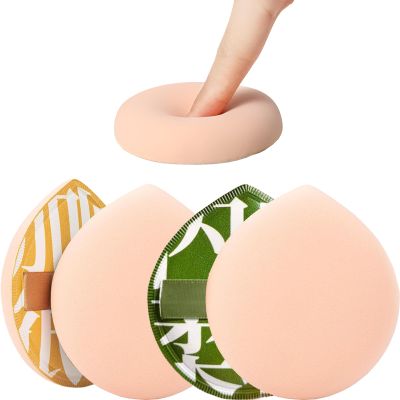 2 Pcs Makeup Sponges Makeup Sponges with Handles Cases Makeup Puffs for Foundation Creams and Powders (Water drop B)
