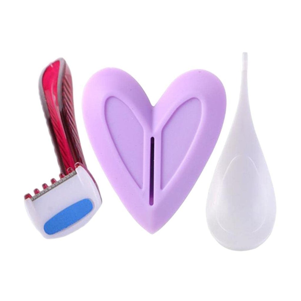 ChuYiElegance Bikini Area Hair Shaving Stencil Set for Women, Pubic Hair Razor for Women & Girls Starter Set, Shaving Kit Includes Razor and Shaping Tool, Heart
