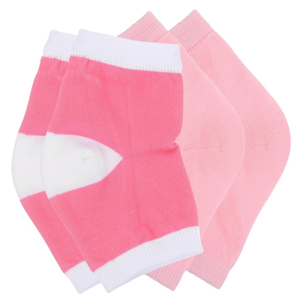 ADOCARN 2pairs for Men Heel Pain Relief Gel Cracking Preventing Reusable Heel Sleeves Washable Foot Sleeve