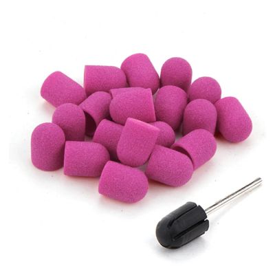 LZYXFP 10Pcs Purple Sanding Caps Nail Art Sanding Bands Block Caps Mandrel Gel Remover Foot Care Cuticle Drill Accessories Durable(Gray)