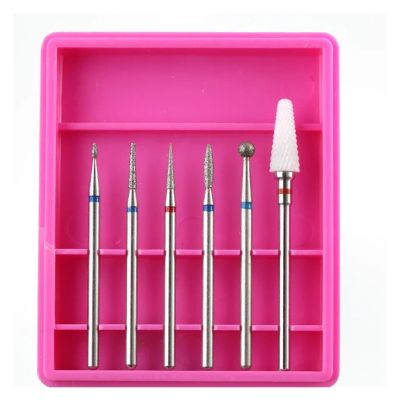 LZYXFP 6pcs/Set Silicone Ceramic Diamond Nail Drill Electric Rotary Bits Set Nail Buffer Burr Mills Cutter for Manicure Art Accessories Durable(T14-9)